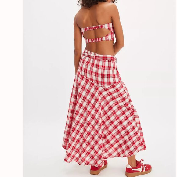 NWT Free People After You Set in Red Plaid - Picture 3 of 6